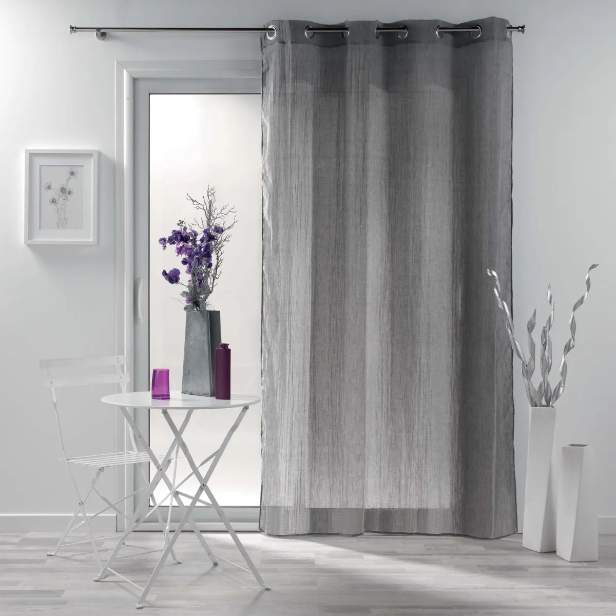 Zavesa Mitsy 140x240cm sa otvorima za garniš. siva D. d Interieur