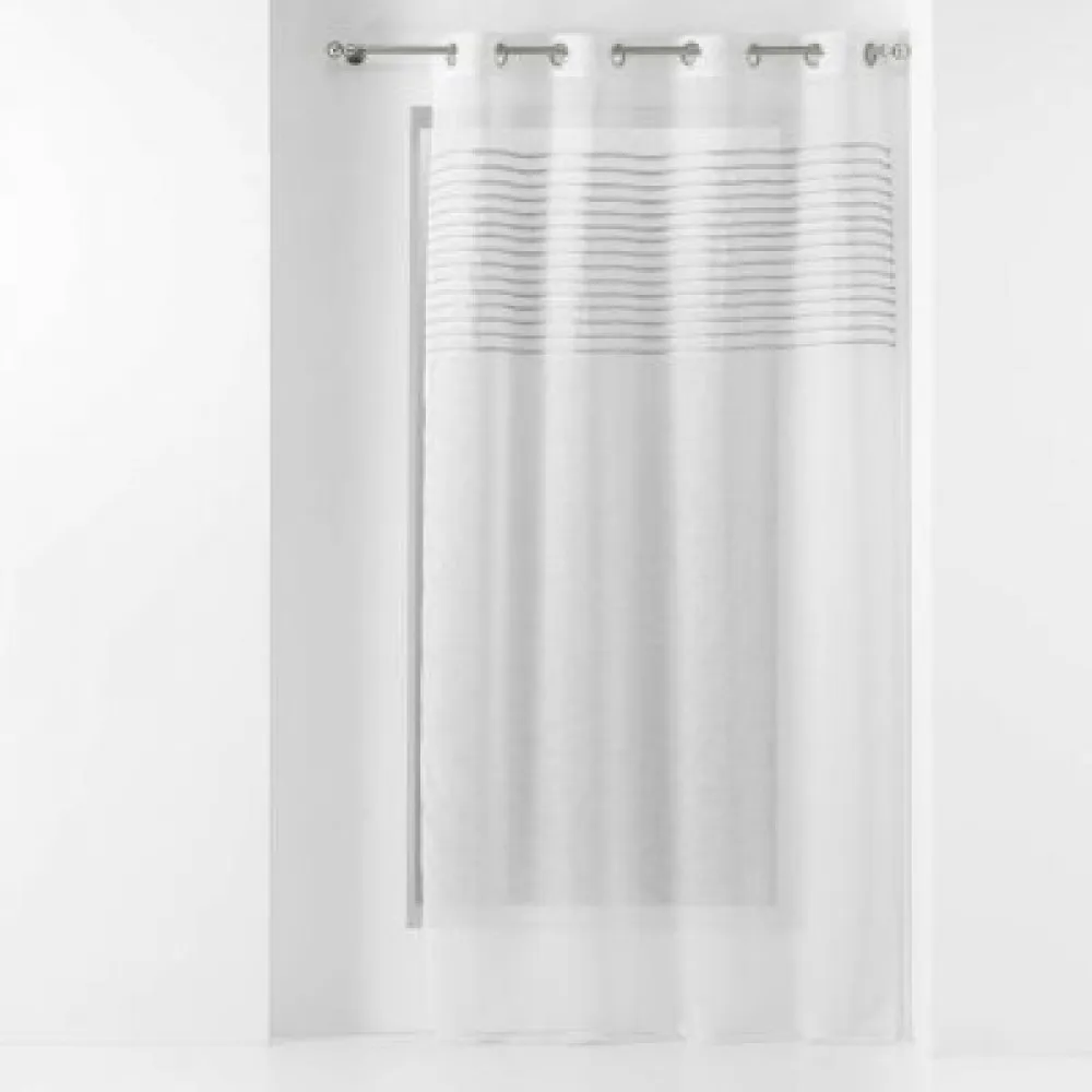 Zavesa Sicilia140x240cm sa otv. za garn. bela/sive lin. D.Interieur