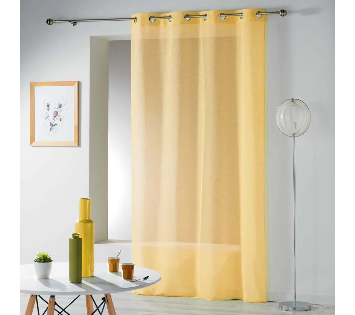 Zavesa Telma 140x240cm sa otvorima za garniš. D.žuta d Interieur