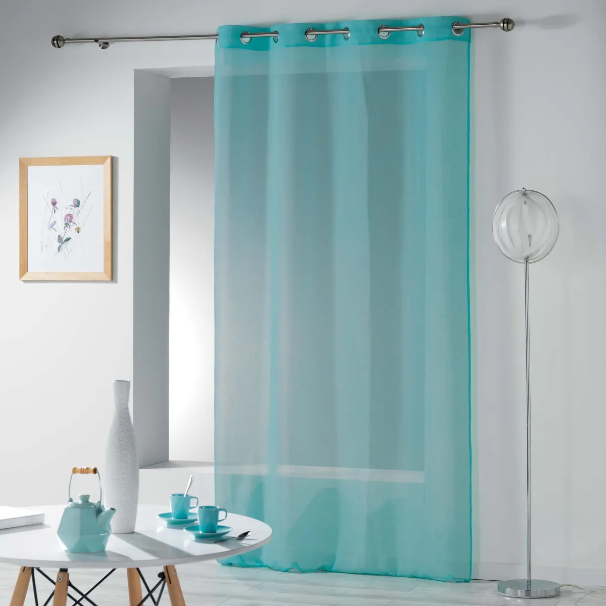 Zavesa Telma 140x260cm sa otvor.za garniš. zel.-plava D. d Interieur