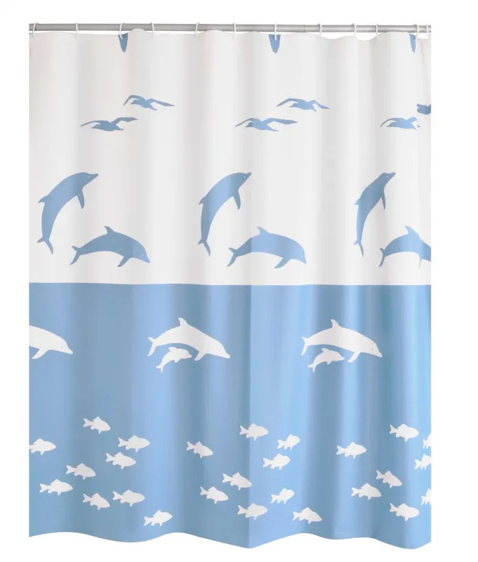 Zavesa za kadu Flipper 180x200cm plavo-bela Ridder