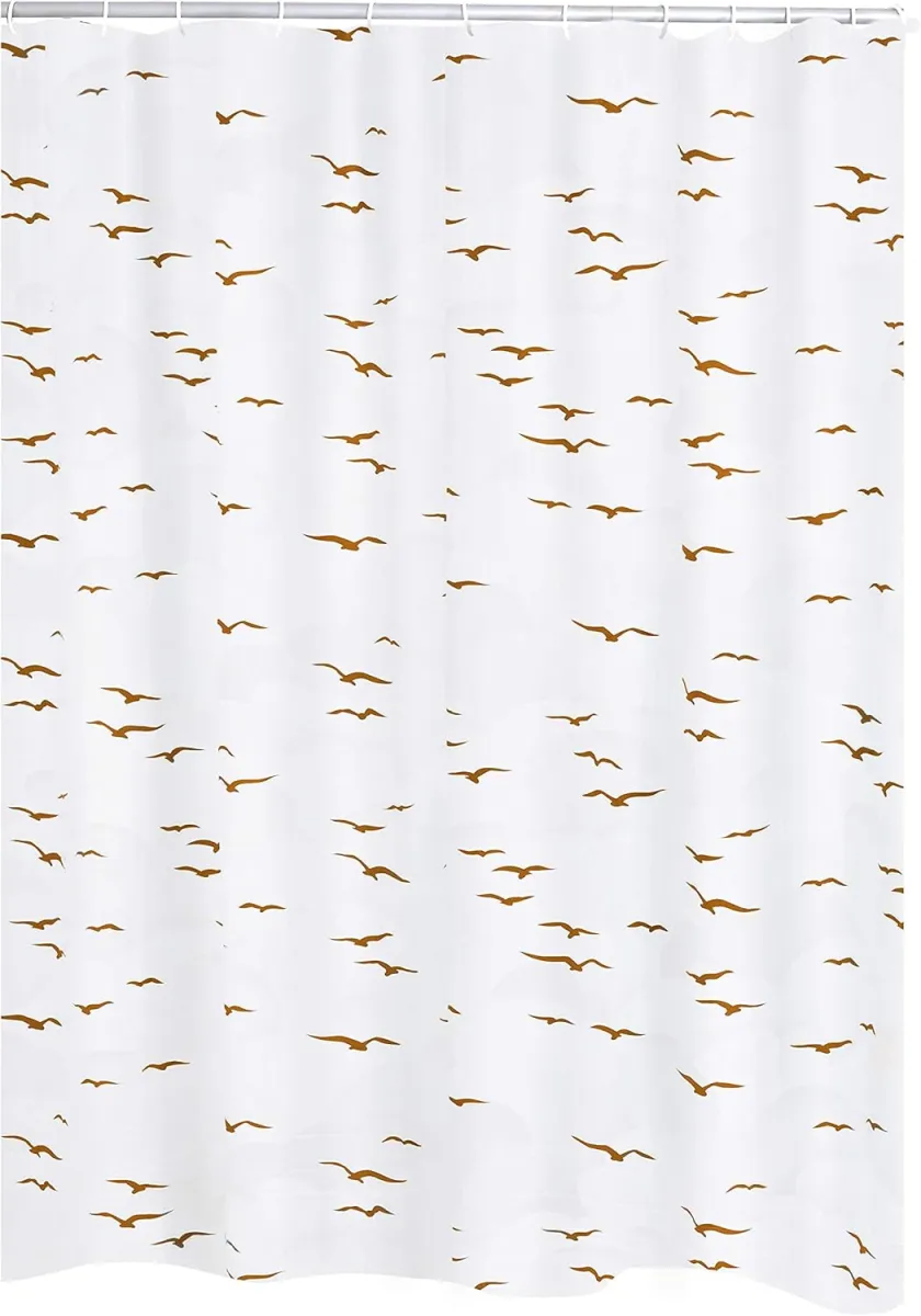 Zavesa za kadu Sylt 120x200cm ml. bela sa dezenom ptica Ridder