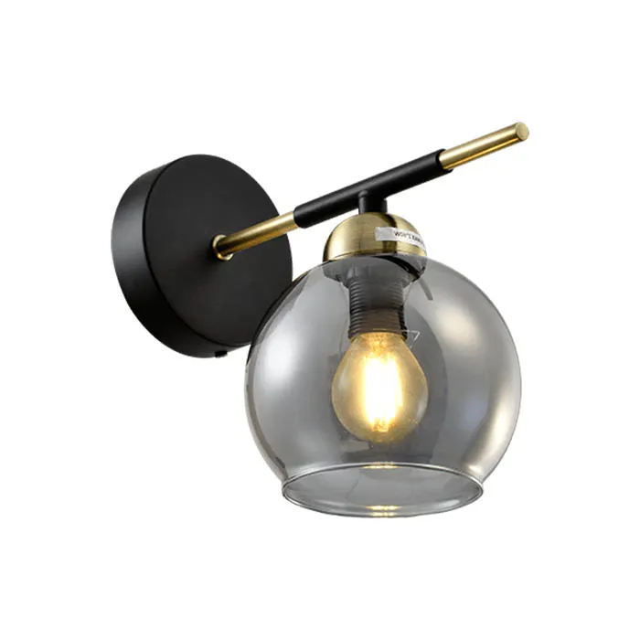 Zidna svetiljka Bill 1x40W E14 crna/boja bronze Elmark