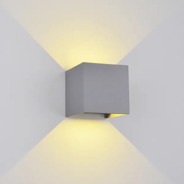 Zidna svetiljka COB četvrtasta Led 2x5W 4000K IP54 siva Elmark
