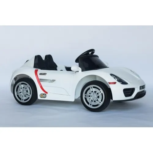 Auto za decu na akumulator Porsche  sa mekim gumama i kožnim sedištem - Beli