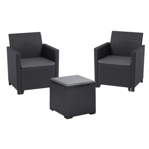 Balkonski set Marie sa Box Stolom Vigo Grafit 259723