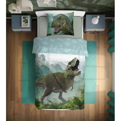 Baloo Posteljina za decu Dino T-Rex  Zeleni 160x200+70x80cm 9663