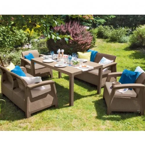 Baštenska garnitura Corfu fiesta set kapućino-pesak