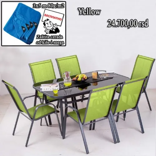 Baštenska garnitura Yellow + poklon cerada 3x5 m