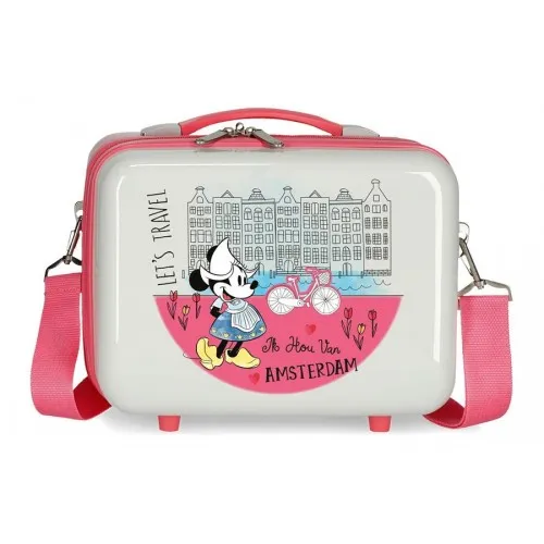 Beauty case ABS Minnie around the world pink