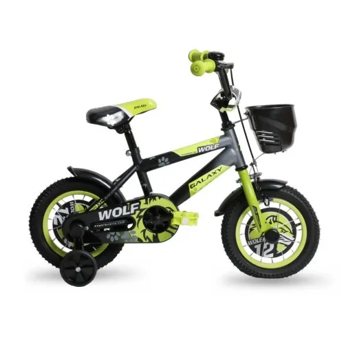 Bicikl dečiji GALAXY WOLF 12" crna/siva/neon zelena 590058