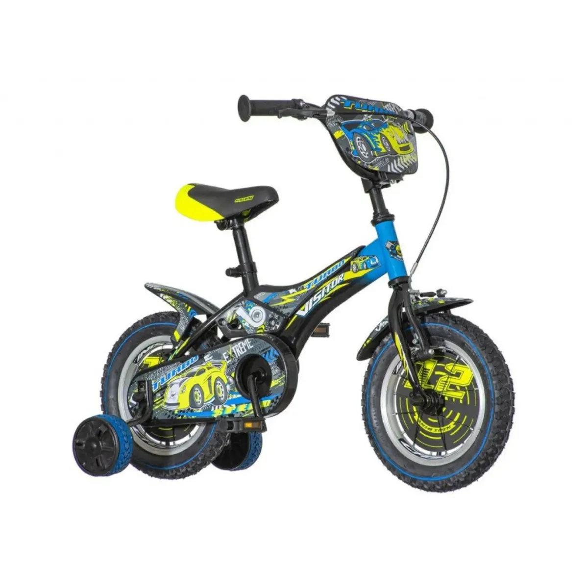 Bicikl Visitor Turbo 12" žuto plavi