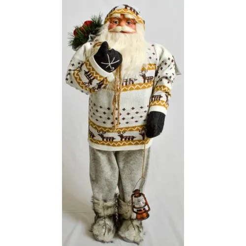 Deda Mraz Figura Visine 90 cm sa Fenjerom i Džakom