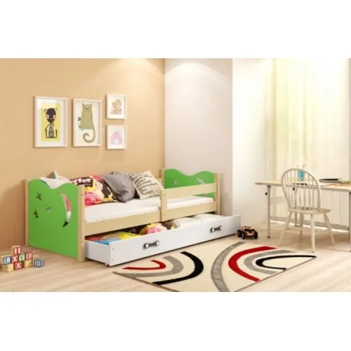 Dečiji krevet Elegant Pine zeleni 160x80 cm sa fiokom i dušekom