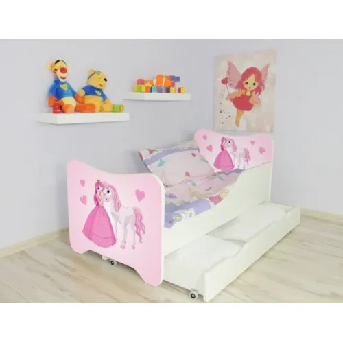 Dečiji krevet Happy Kitty sa fiokom - Princess and Horse 160x80cm