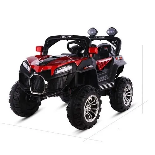 Džip 4x4 Model 315-1 na akumulator sa kožnim sedištem Metalik Crveni