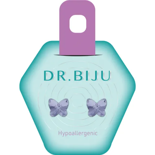 DR.BIJU minđuše 5.0 mm ljubičasti leptir