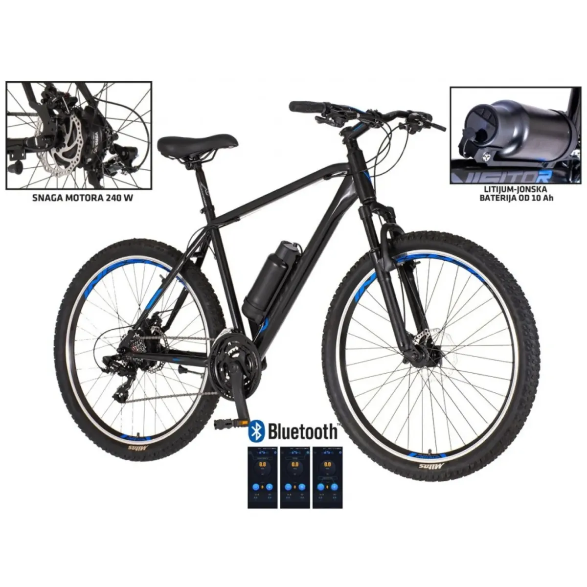 E-Bicikl Visitor Blade 27.5 Disk1 Crne Boje