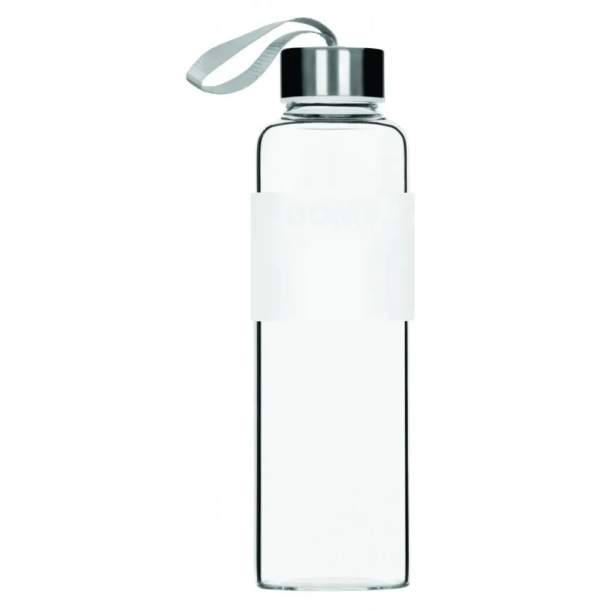 Flaša staklena 0.6l, beli silikon