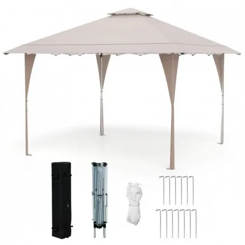 Gazebo paviljon sa mehanizmom 4x4m Bež 1687