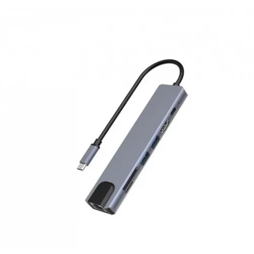 Kettz adapter tip c 8/1 4K HDMI/USBx2/SD/TF/USB-C/PD/Lan KT-801G