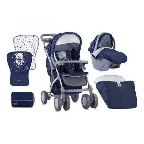 Kolica za bebe toledo set-Dark Blue Teddy Bear