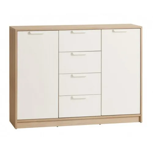 Komoda Malaga 2 vrata bela/hrast