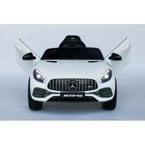 Mercedes AMG GTR Licencirani Auto na akumulator sa kožnim sedištem i mekim gumama Beli