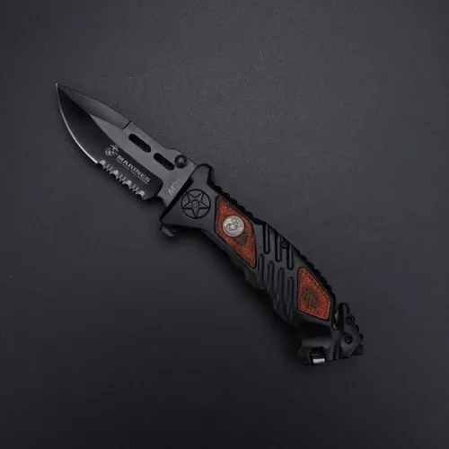 MTech USMC sklopivi nož Iron Mike crni/drvo