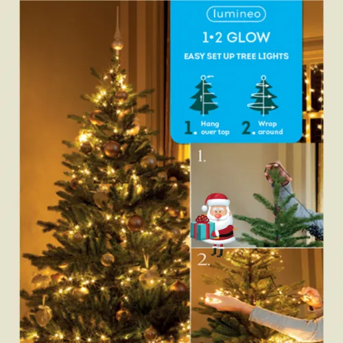 Novogodišnja LED rasveta za jelku 240cm-283L Toplo bela Lumineo 1-2 Glow