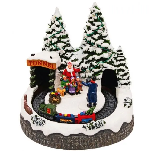 Novogodišnja svetleća LED diorama deda mraz