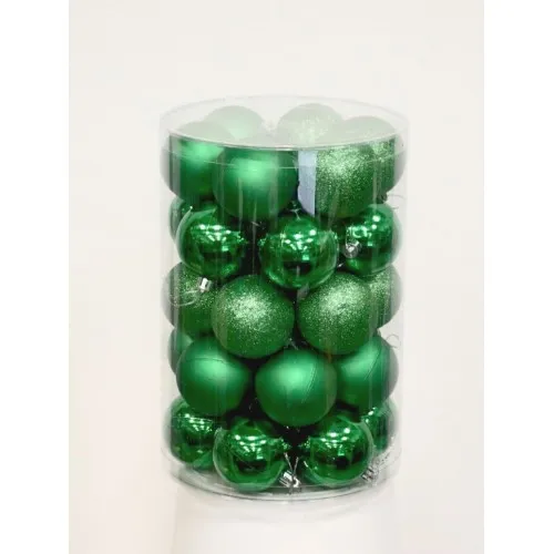 Novogodišnji set pvc kugli 34/1 zeleni