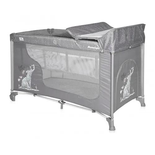 Prenosivi krevet Lorelli moonlight 2 nivoa grey fun
