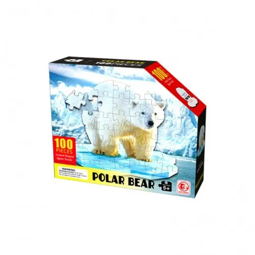 Puzzle U Obliku Životinje  Beli Medved 100 Delova