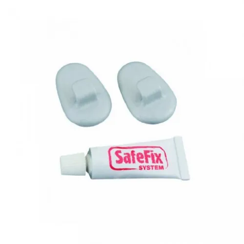 Set 2 kukice i lepak za kačenje polica SafeFix Metaltex