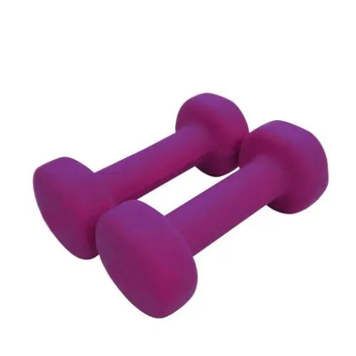 Set gvozdenih tegova s neoprenom 2x5kg ljubičasti