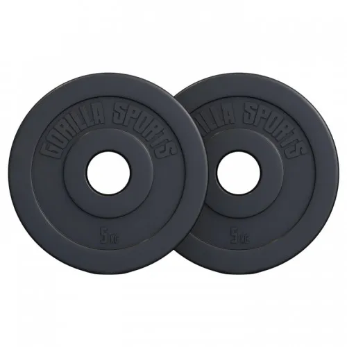 Set plastičnih olimpijskih tegova 10 kg (2 x 5 kg)