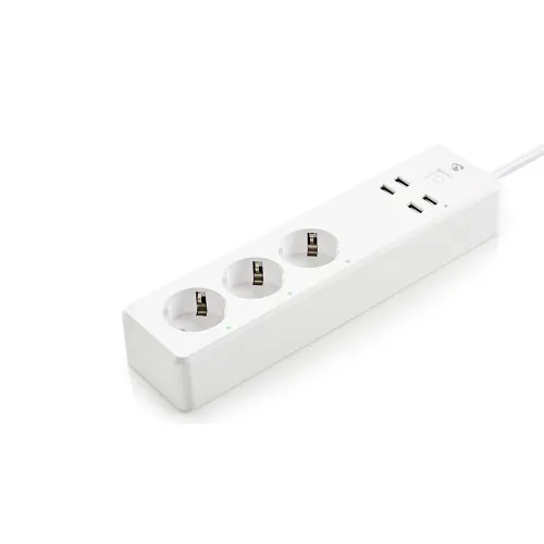 Smart Extension Socket  3x Schuko Type F  4x USB  16 A  Wi-Fi