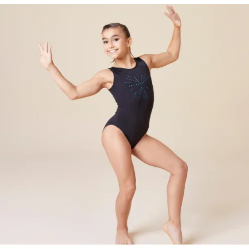 Triko za devojčice za gimnastiku crna