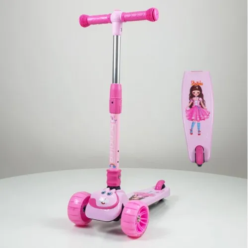 Trotinet Rabbit sa svetlećim točkovima Model 660 - Pink