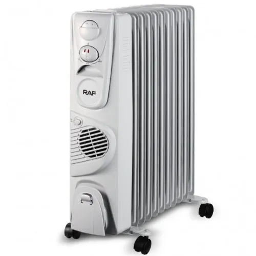 Uljni radijator 9 sa ventilatorom 9 rebara belo/sivi 2400W RAF R.0938