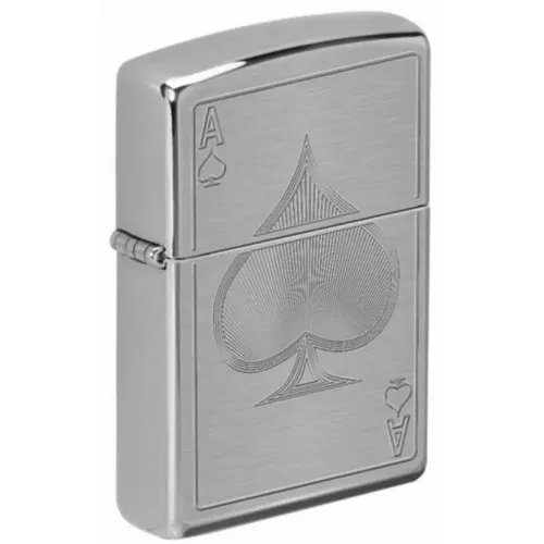 Upaljač Zippo Brushed Chrome Ace of Spades