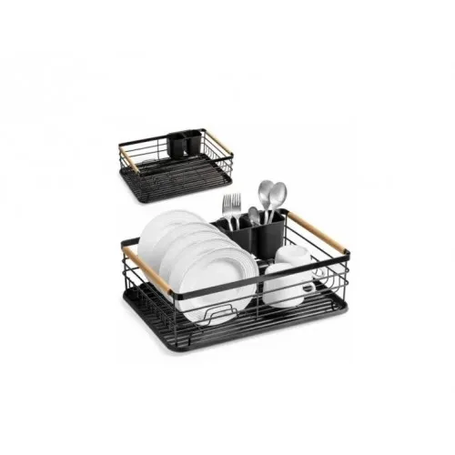 Vilde 229002 - Metalni ocedjivac za sudove sa drvenim drškama 43x32x14,5cm