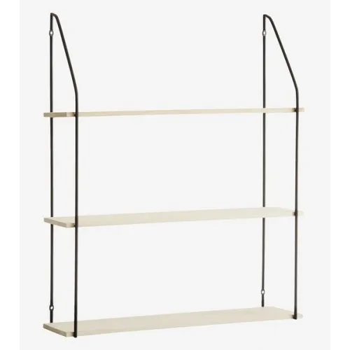 Zidna polica crna/natur