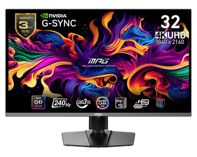 32 inča MPG 321URX 4K UHD 3840x2160 QD OLED 240Hz Tip-C 90W G-Sync gaming monitor