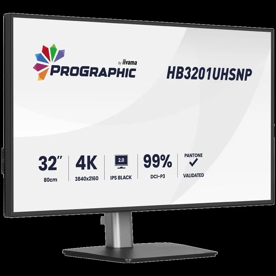 32" IPS BLACK 2.0 panel 3840x2160 UHD DCI-P3 99% Pantone Certified Delta E less than 2 USB-C dock LAN 96W PD DP-out 4ms 15cm height adjustable stand 450cd/m2 CR 3000:1 HDMI DisplayPort Speakers USB hub 3x3.2 plus 1x USB-C