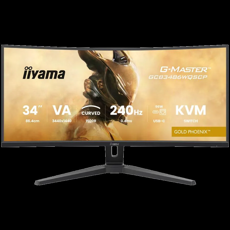 34" UW VA-panel Curved Gaming 1500RG-Master Gold Phoenix 3440x1440-240Hz (21:9)04ms (MPRT)500cdm HDR400FreeSync PremiumSpeakers2xHDMI (2.1) VRR/ALLM2xDisplayPort USB-C DOCK (LAN/KVM/95W PD)USB 2x32+1xC PIP/PBP13cm Height Adj. Stand