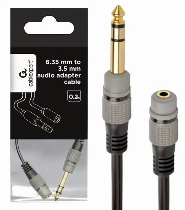 A-63M35F-0.2M Gembird 6.35mm to 3.5mm audio adapter cable 0.2m