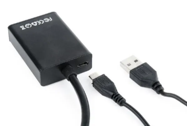 A-VGA-HDMI-01 Gembird VGA to HDMI and audio cable single port black WITH AUDIO