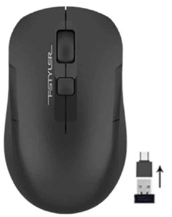 A4-FG16C Air BLACK A4Tech Fstyler DESK+AIR bezicni opticki mis 2.4Ghz1000-2000Dpirechargeable 109m